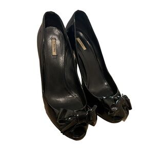 Vintage Miu Miu black peep toe stilettos size: 8.5 US